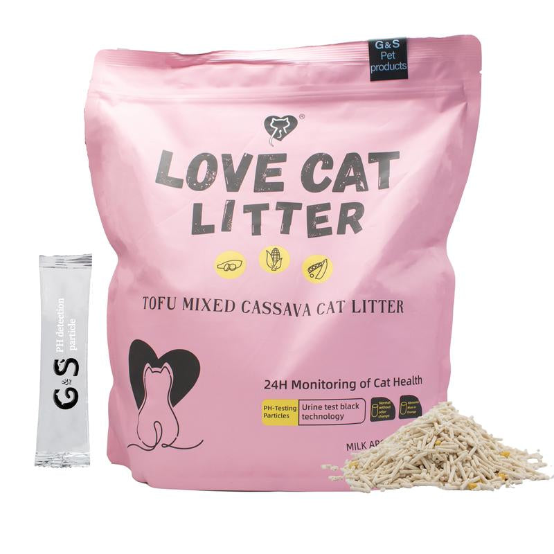 Ph-Sensing Cat Litter 7L Mixtofu+Cassava Formula - Real-Time Health Monitoring, Ultra Clumping, Odor Control, Suitable for Cats