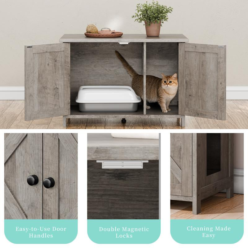 Cat litter box, Hidden door design, easy to clean!