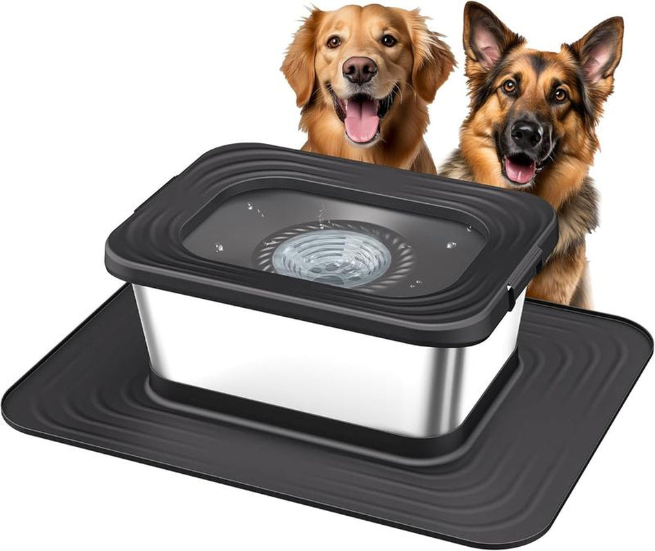 10L Stainless Steel Dog Water Bowl, With Anti Splash!