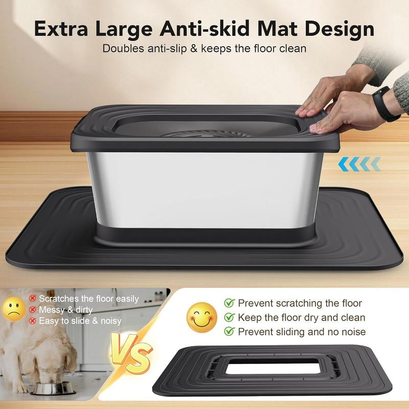 10L Stainless Steel Dog Water Bowl, With Anti Splash!