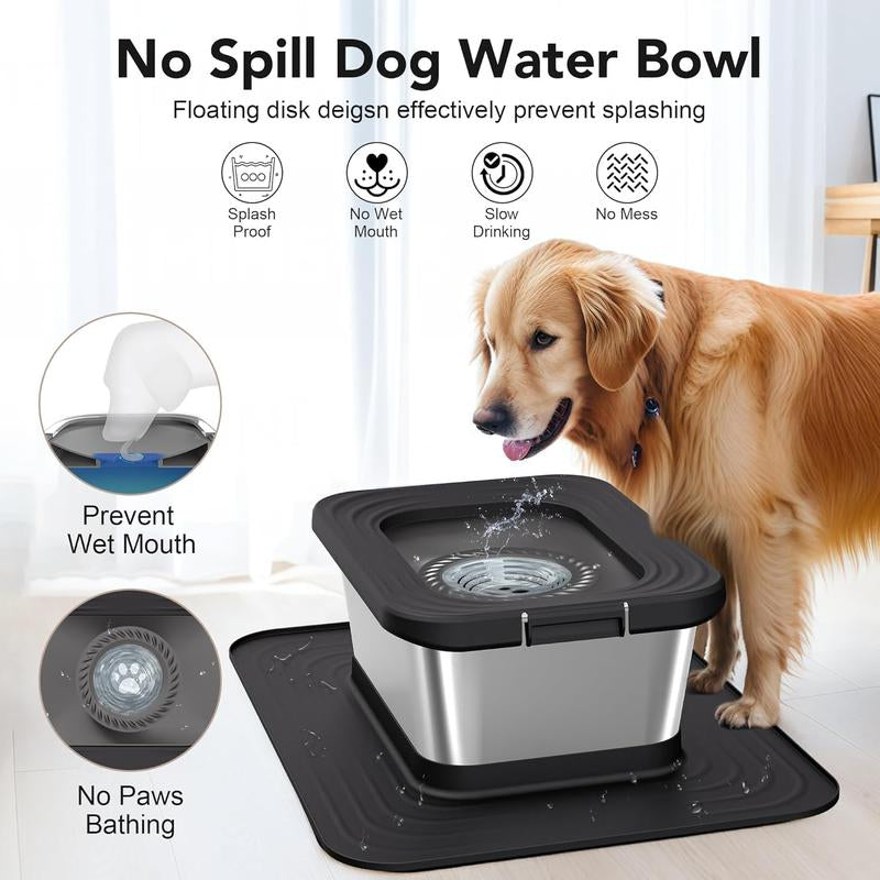 10L Stainless Steel Dog Water Bowl, With Anti Splash!