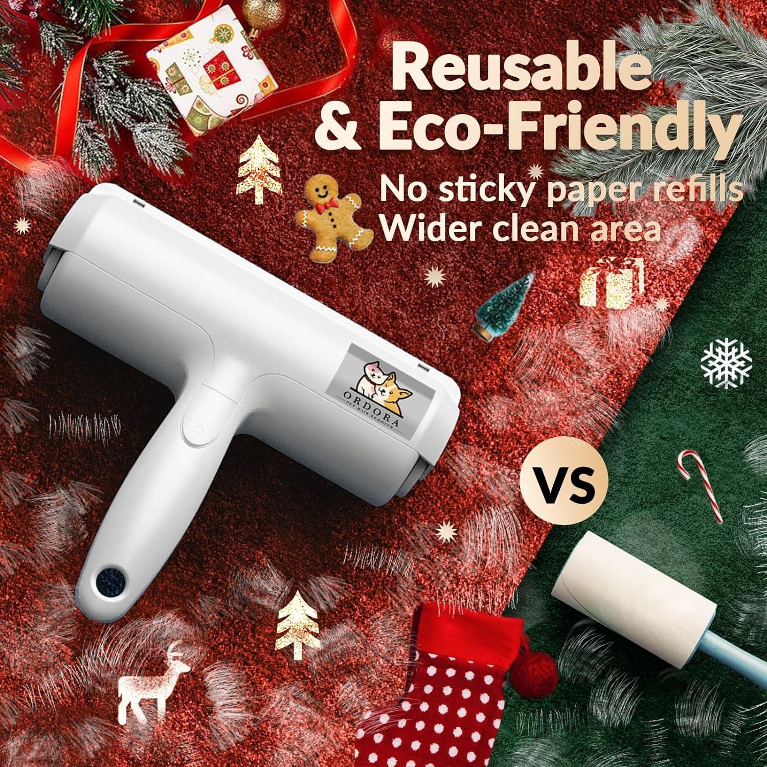 Ordora Pet Hair Removal Tool：Reusable Lint Roller for Pet Hair - Portable Pet Hair Remover