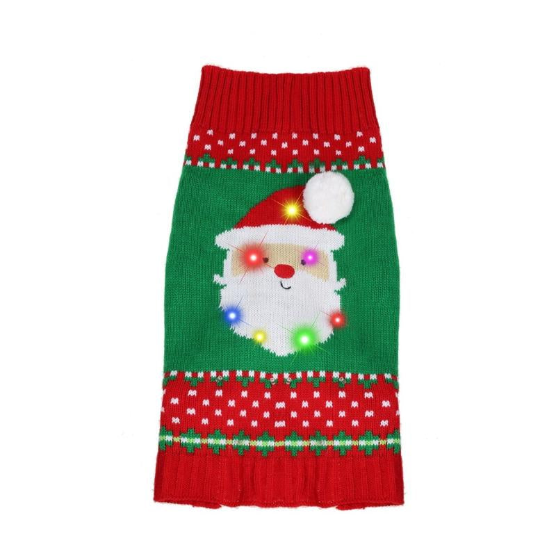 Christmas Pet Clothing Pajamas with LED Lighting