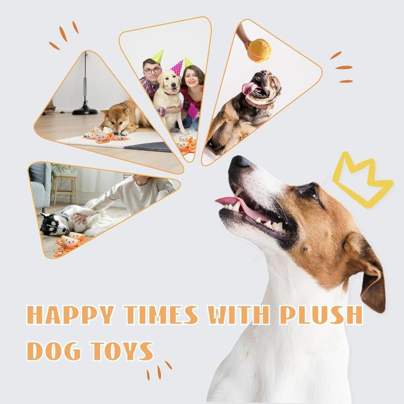 Nocciola 5-In-1 Orange Dog Enrichment Toys, Comes With 4 Orange Slices When Pealed Open!
