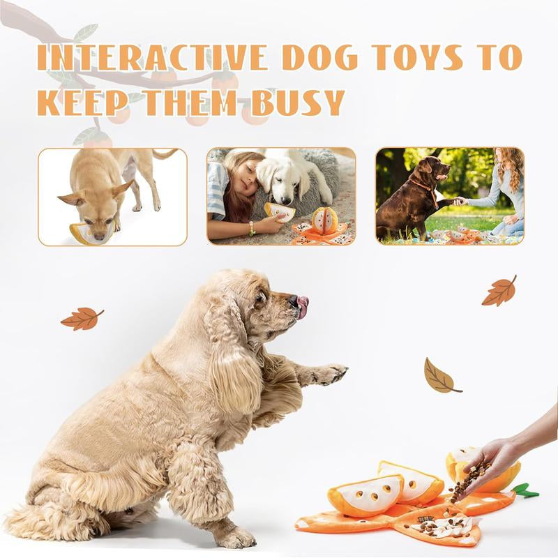 Nocciola 5-In-1 Orange Dog Enrichment Toys, Comes With 4 Orange Slices When Pealed Open!