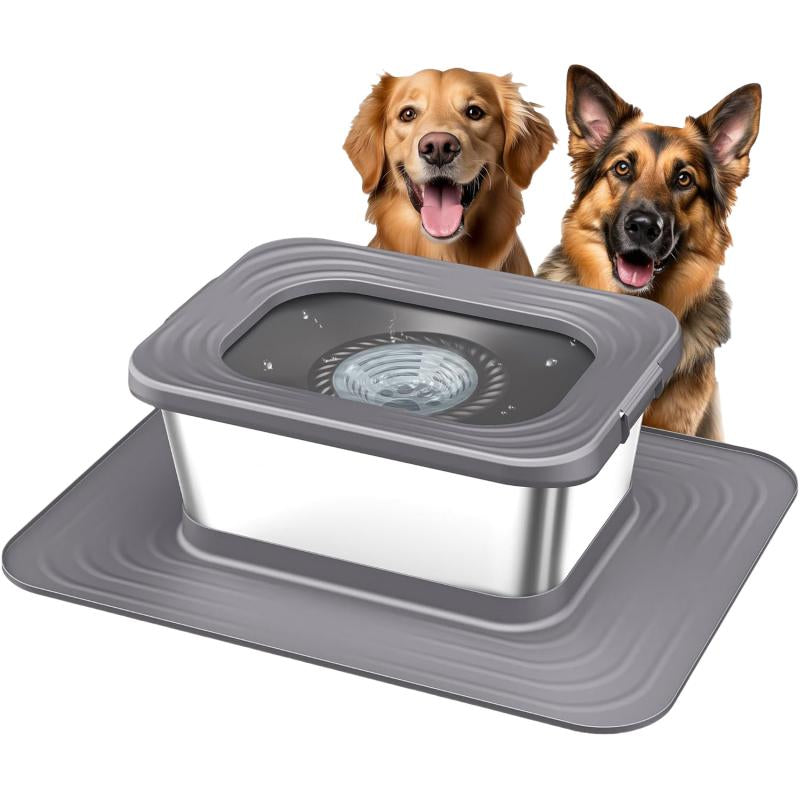 10L Stainless Steel Dog Water Bowl, With Anti Splash!