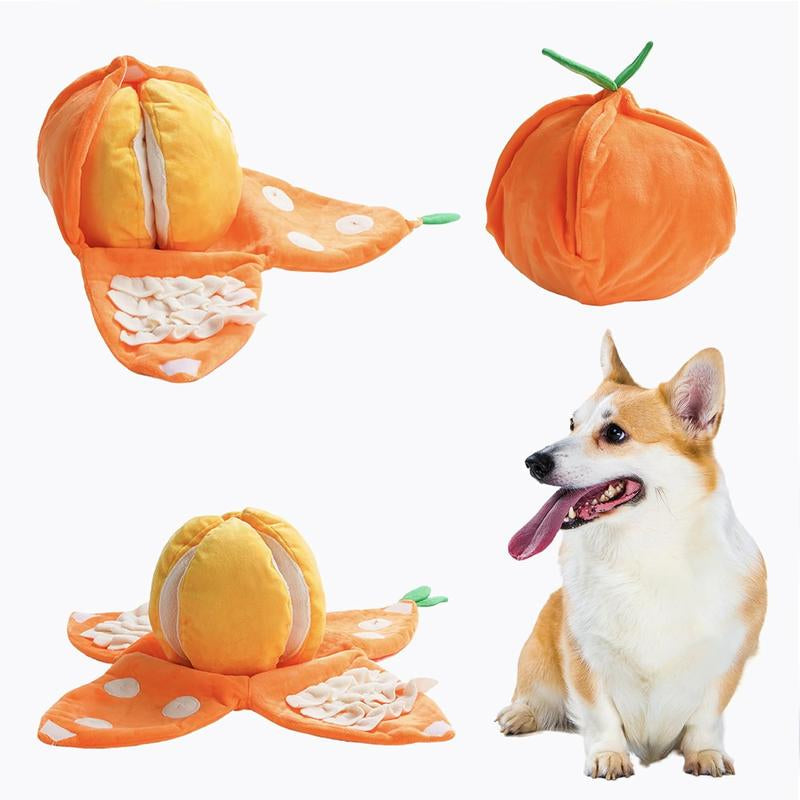 Nocciola 5-In-1 Orange Dog Enrichment Toys, Comes With 4 Orange Slices When Pealed Open!