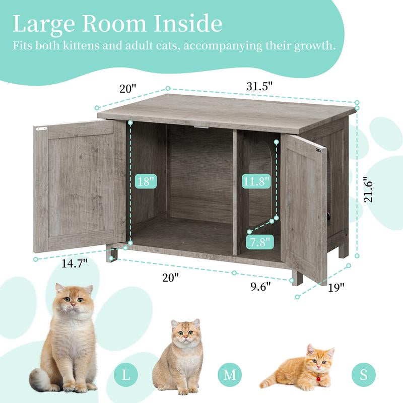 Cat litter box, Hidden door design, easy to clean!