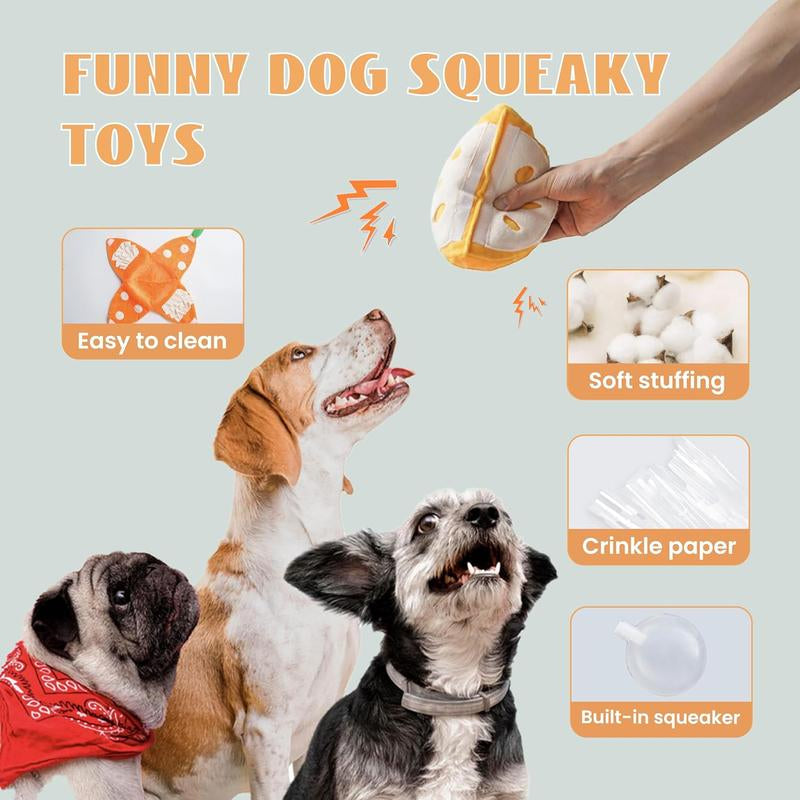 Nocciola 5-In-1 Orange Dog Enrichment Toys, Comes With 4 Orange Slices When Pealed Open!